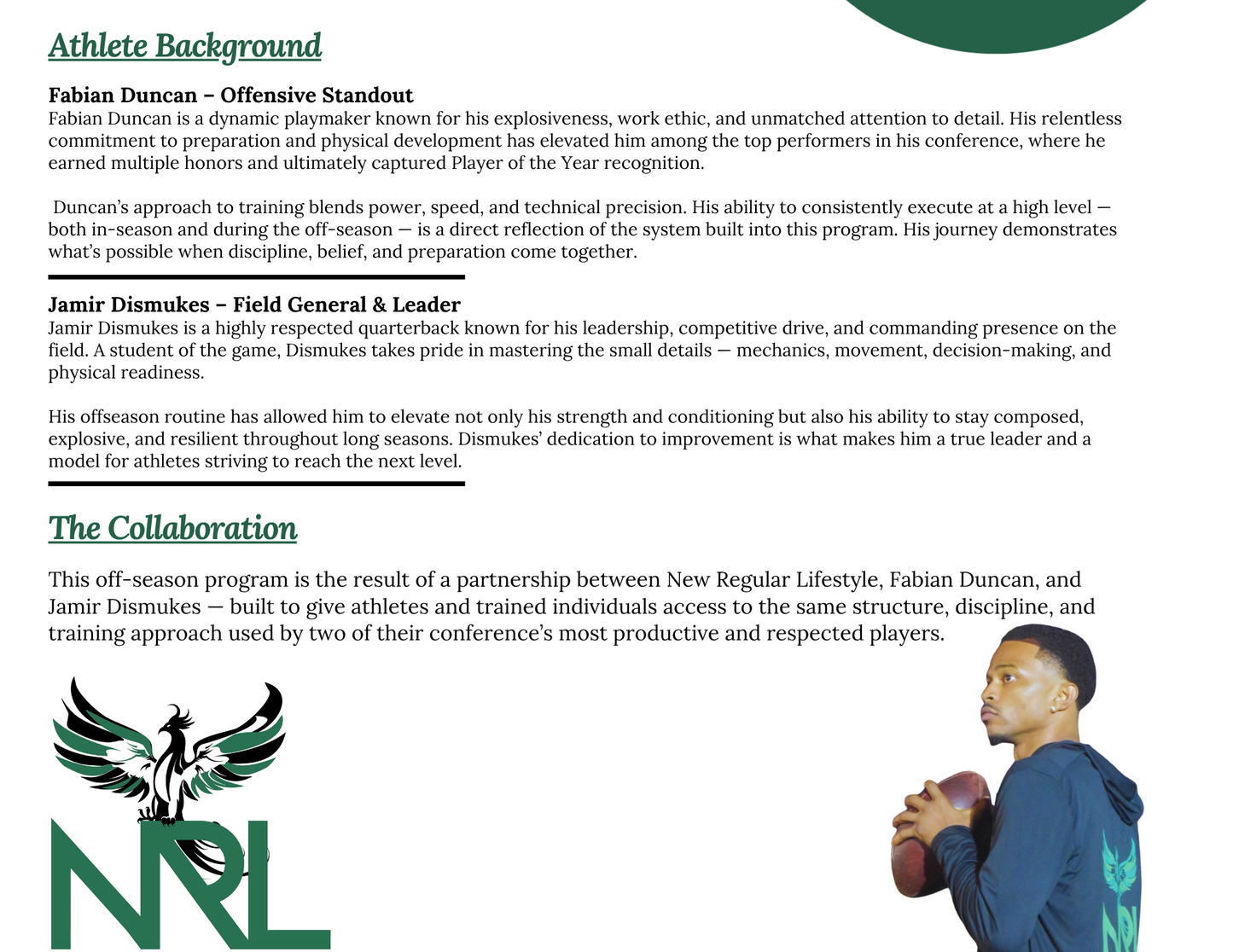 Duncan & Dismukes 12 Week Football Off-Season Program