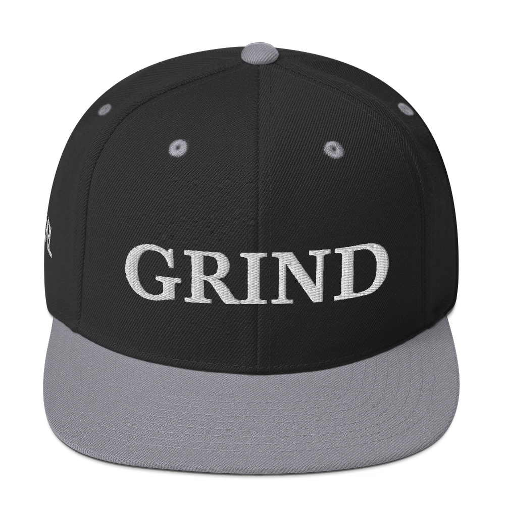 Grind Snapback Hat (white letters)